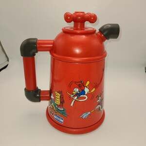Vintage Zojirushi Disney Mickey & Friends Fire Fighters Red Vacuum Flask Carafe